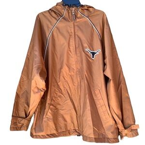 Full Zip Colosseum Texas Longhorns  Windbreaker/Rain Jacket  Orange Hoodie Lined